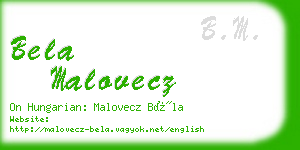 bela malovecz business card